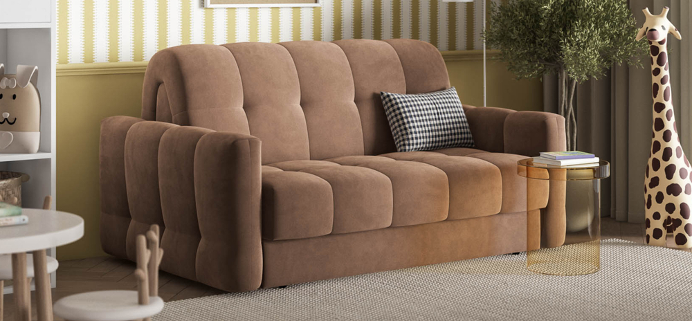 Диван Босс Слип 140 Велюр Монолит мокко