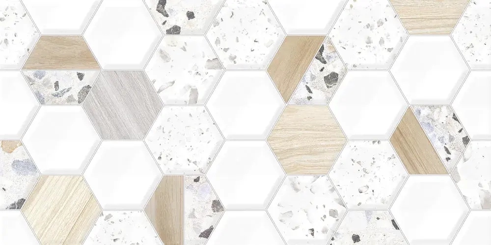 Настенная плитка ALMA Ceramica TWU09BLB014 Bilbao 50x24.9 микс глянцевая рельефная под мозаику