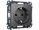 MA656010 Комплект механизма электрической розетки ALFA Антрацит серый с/з на винтовых зажимах QUANT (AP6560, VM141)