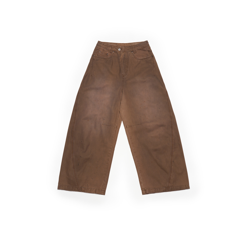 Брюки Nothomme Monterest Retro Washed Curved Blade Wide-Leg Pants "Dark Brown" Women's