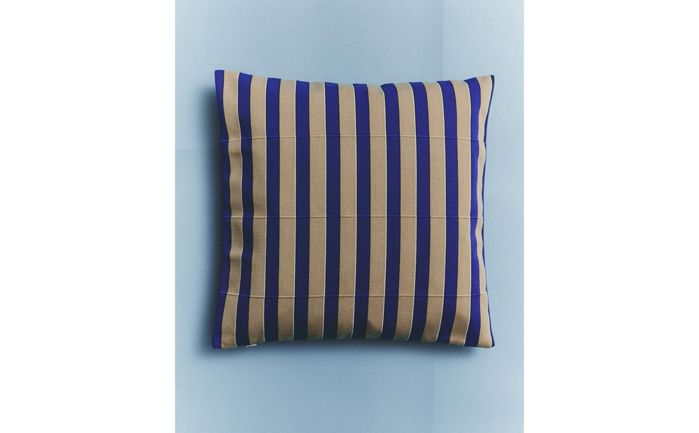 Zara Home наволочка декоративная из полиэстера, синий, в полоску, 45x45 см