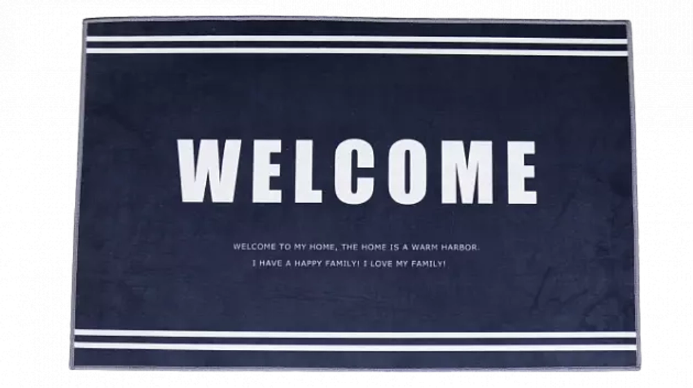 Коврик придверный LUCKY 50x80 чёрный/белый welcome