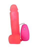 Розовый гелевый вибратор на присоске - 19 см. (Цвет: розовый)