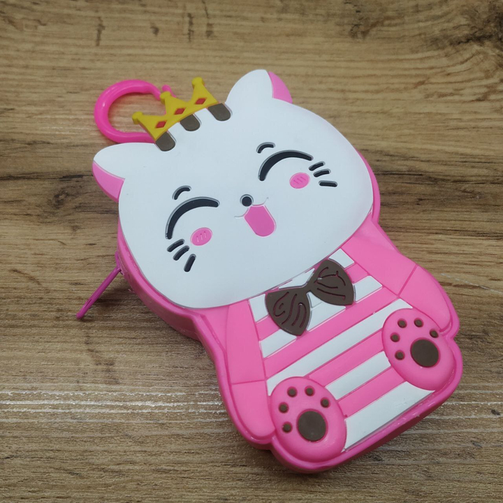 Кошелек-брелок Кошечка с короной силикон цвет розовый