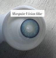 Голубые Цветные линзы с легким эффектом увеличения Marquise Vivian blue / Для светлых и темных глаз / 12 месяцев