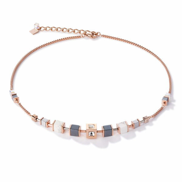 Колье Coeur de Lion Rose Gold 5051/10-1620 цвет белый, черный, прозрачный, золотой