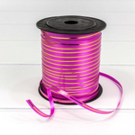 Лента Полипропилен 0,5см х 274м бобина с золотой полосой (Малиновый)