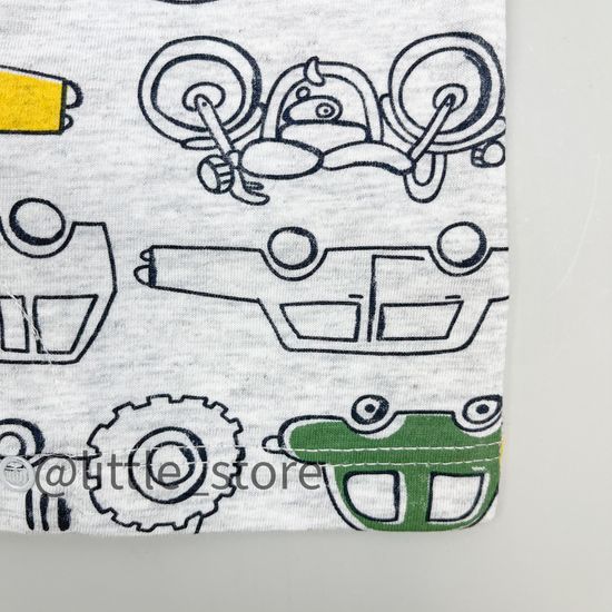 Песочник хлопковый "Машинки" серый меланж