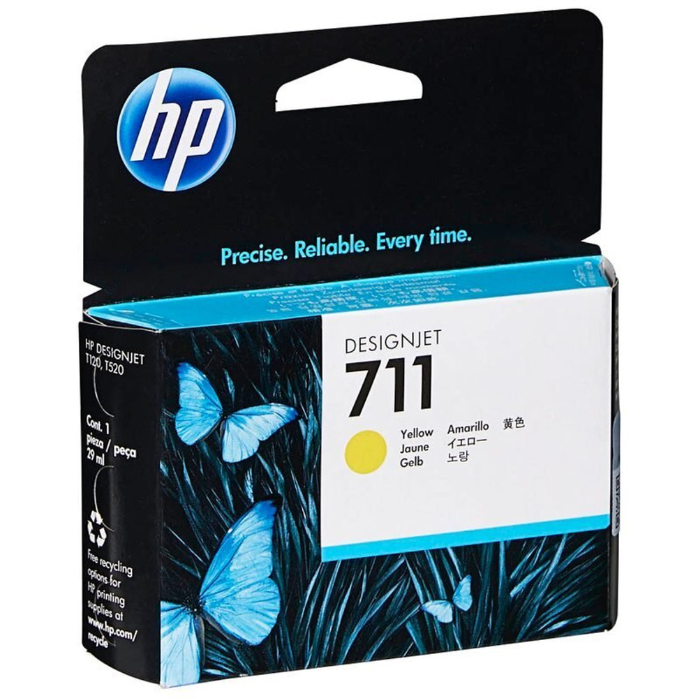 Картридж HP 711 (CZ132A) для DesignJet T120/T125/T130/T520/T525 желтый (29 мл)