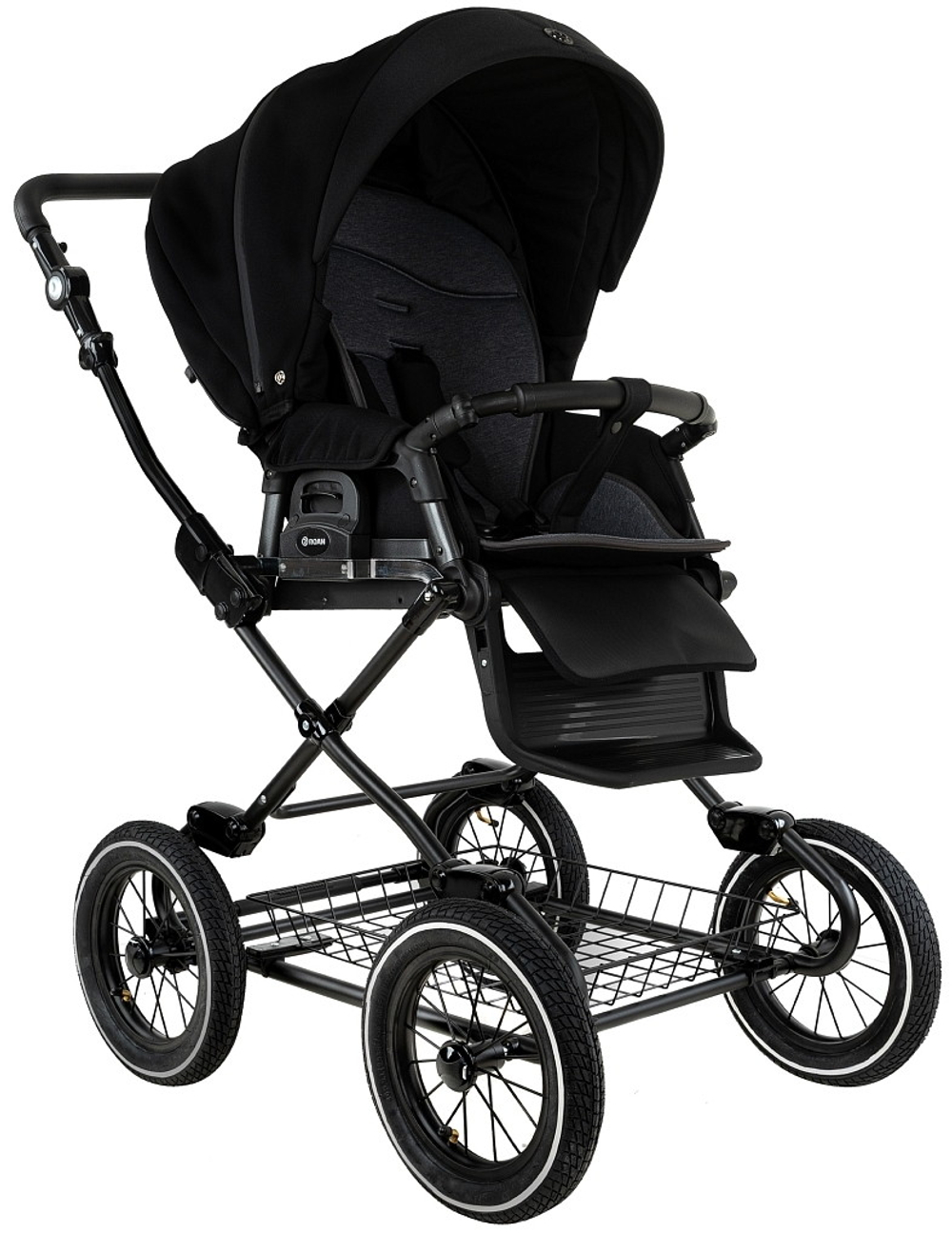 Детская коляска Roan Bass Next Classic d12 2.0 3 в 1 с автокреслом Pituso Baesa Pro Black BNC/85/2 Caviar/Black/руч.Cappuccino