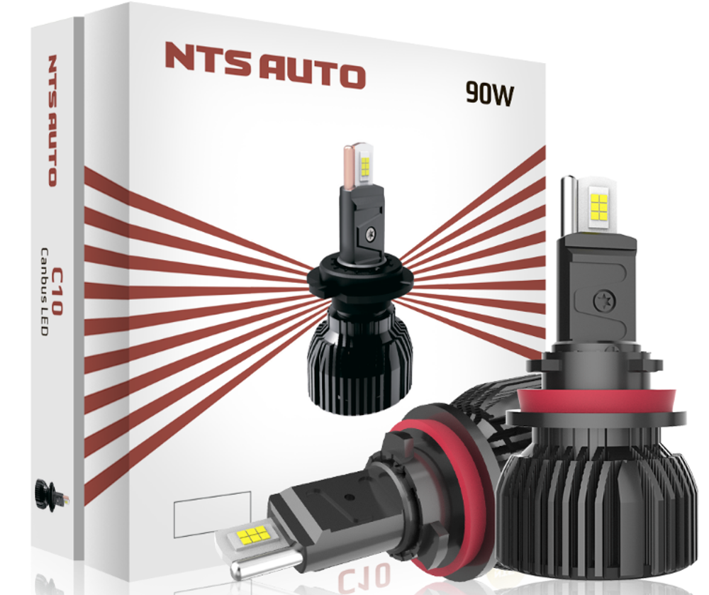 Автолампа LED Н11\8 к-т NTS (вентилятор) С10 90W 4300K 4500Lm  (С10-H11-4300K)
