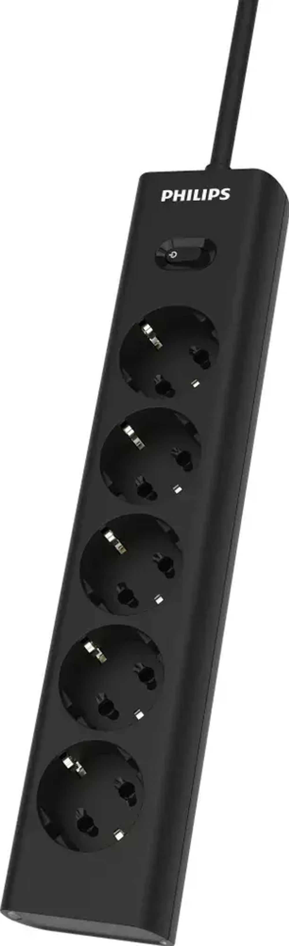Philips сетевой фильтр 5 Розеток, кабель - 2M черный