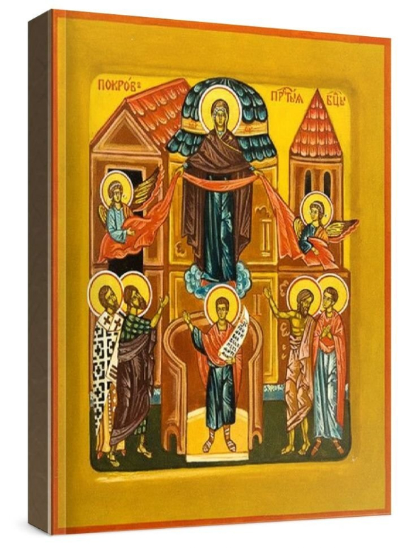 Покров Пресвятой Богородицы (рукописная икона)