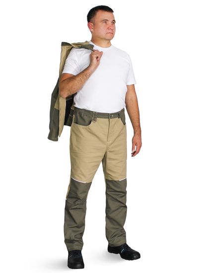 Костюм "Дрим" летний (куртка + брюки) цв. беж/олива