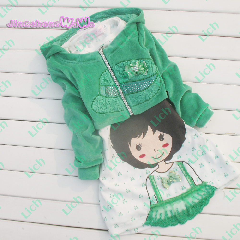 Костюм детский из худи и платья с принтом