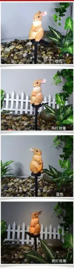 Садовый фонарь зайчик, украшение сада, для улицы, на солнечной батареи
