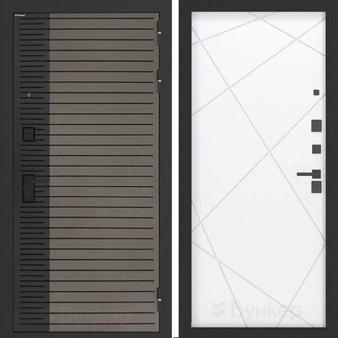 Входная металлическая дверь Бункер BN-15 Веллюто кофе / ФЛ-291 Белый софт