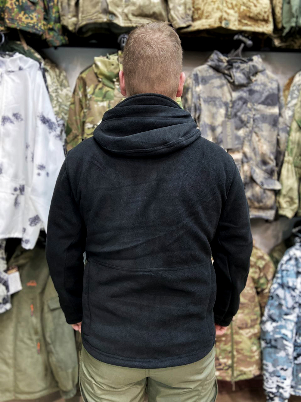 Флисовая кофта Han-Wild с капюшоном Черный