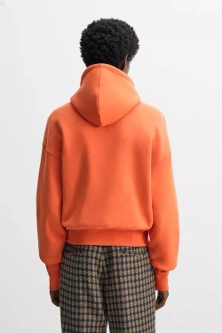 ZARA X HARRY LAMBERT ТОЛСТОВКА С КАПЮШОНОМ, ОРАНЖЕВЫЙ