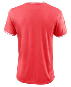 Мужская теннисная футболка Wilson Team II High V-neck Men - fiery coral