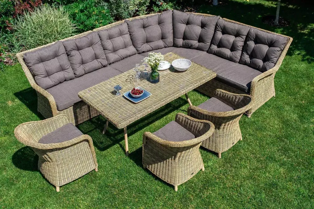 "Латте" плетеный стол из искусственного ротанга 160х90см, цвет соломенный