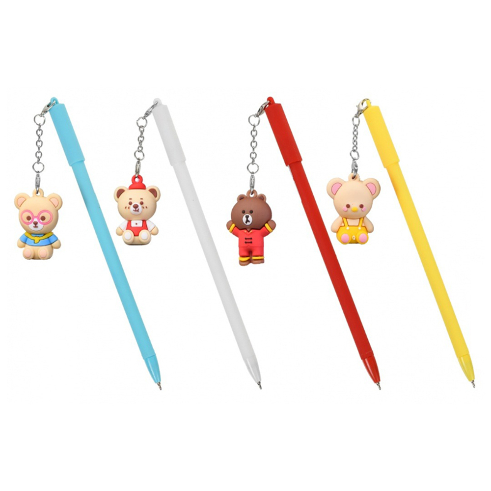 Ручка шариковая, масляная, Basir, синие чернила, серия "Медвежата", с брелоком, 30 шт