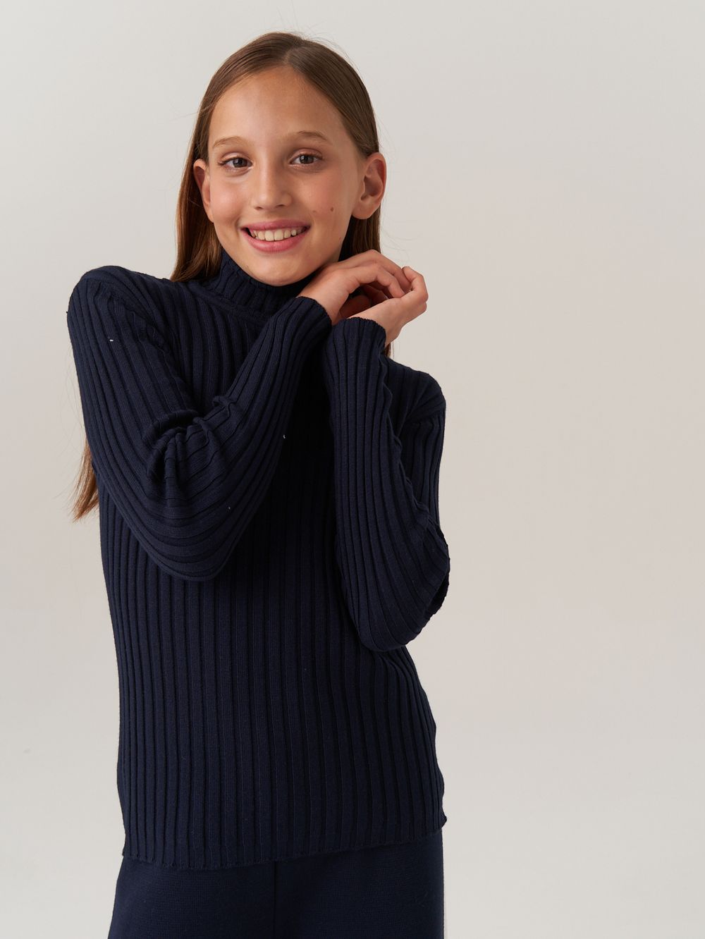 Джемпер водолазка для девочки AT274 синий