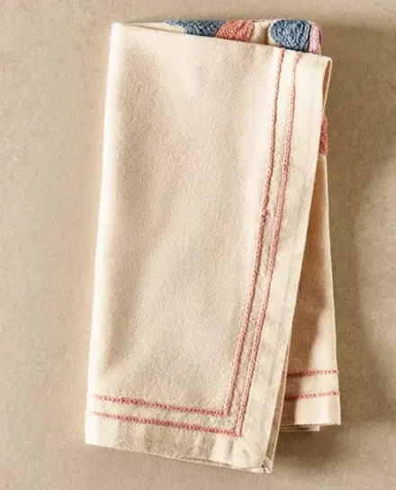 ZARA HOME САЛФЕТКИ ИЗ ХЛОПКА С ВЫШИВКОЙ (НАБОР ИЗ 2 ШТ.), РОЗОВЫЙ