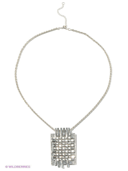 "Плетенка" подвеска в серебряном покрытии из коллекции "Сударыня" от Jenavi с замком карабин