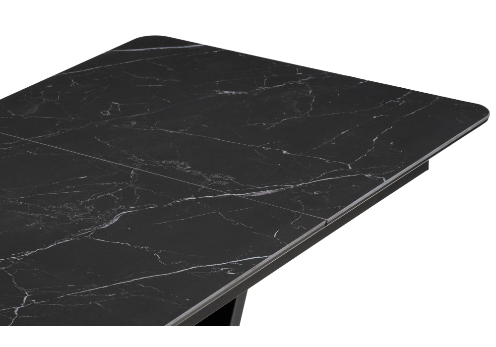 Керамический стол Woodville Бугун 120(160)х80х77 черный мрамор, черный