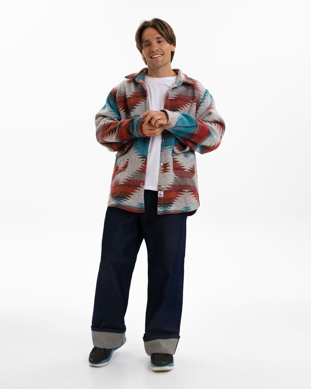 Рубашка Kefirmaykifer оверсайз Этно оранжевая