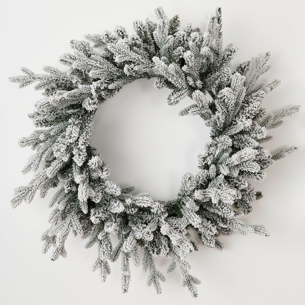 Рождественский венок заснеженный «Blanc» (Литая+ пвх) 60 см