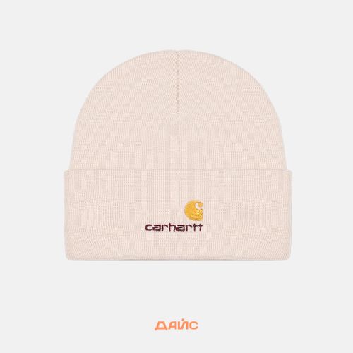 Шапка Carhartt WIP American Script Beanie  артикул:I034235_moonbeam - купить в магазине Дайс