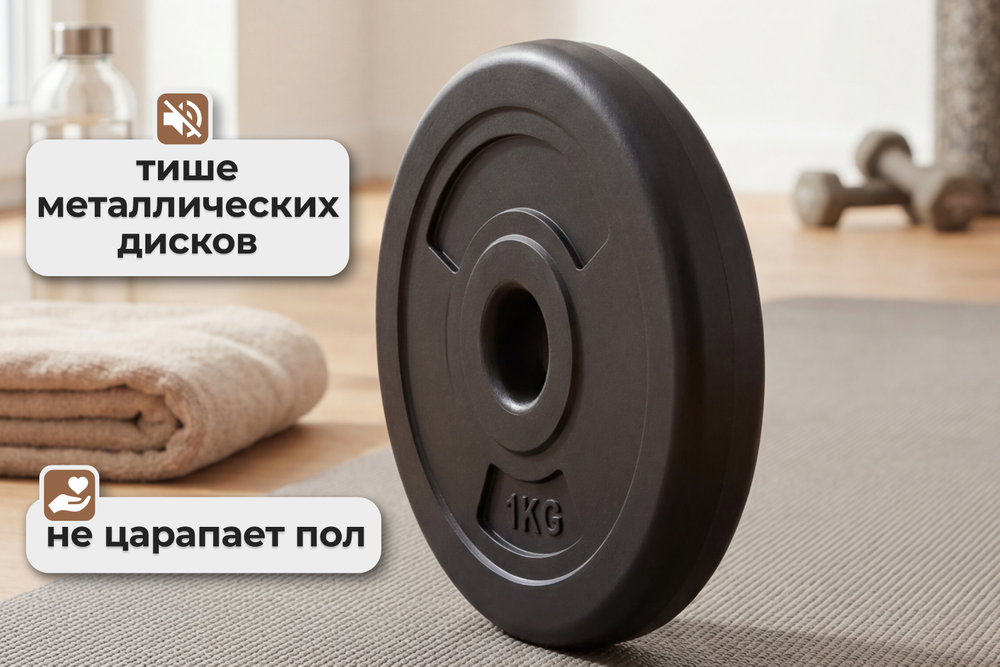 Диск 26 мм. пластиковый  1,0 кг VictoryFit VF-SPL260100