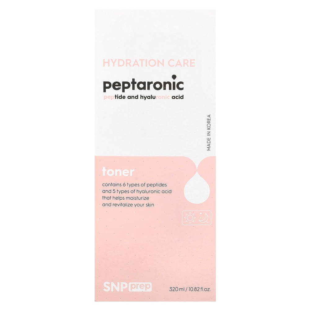 SNP, Prep Peptaronic, пептиды и гиалуроновая кислота, тонер, 320 мл (10,82 жидк. унции)