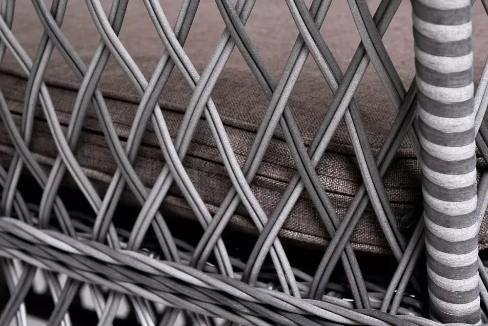 "Катания" обеденная группа плетеная на 6 персон, цвет графит