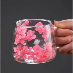 Чашка 200 мл кофейная Petals лепестки между стенками d 10/8,1 см h7,5 см термостекло Barbossa [1]