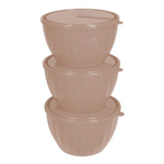 Набор салатников Sugar&Spice Vanilla с крышками (3х0,6л) латте