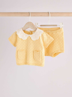 Вязаная футболка и шорты в комплекте для малышей Next AA8-204, Желтый