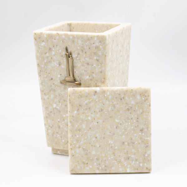 Урна для праха "Тетра Люкс" бежевый с декором