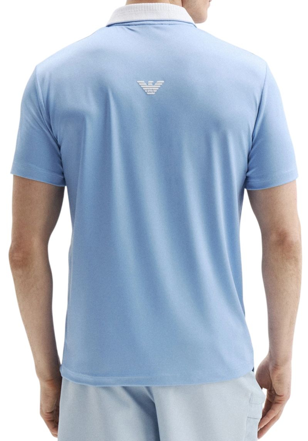 Мужское теннисное поло EA7 Tennis Pro Zip-Up Shirt - bel air blue