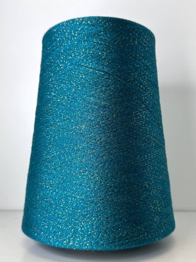 DIANALUX - E.MIROGLIO; 80% вискоза, 11% люрекс, 9% п/а; 2000м/100гр; col. V3G, цвет: бирюзовая нить, люрекс бирюзовый и золото; S715