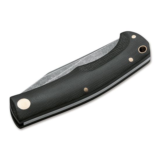 Складной нож Boker 111129 Boxer EDC Black c клинком из стали Böhler M390 Microclean®, рукоять микарта