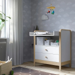 Комод с пеленальным столиком - ÄLSKVÄRD /АLSKVАRD IKEA/ АЛЬСКВАРД ИКЕА,  106х94 см, белый/под беленый дуб