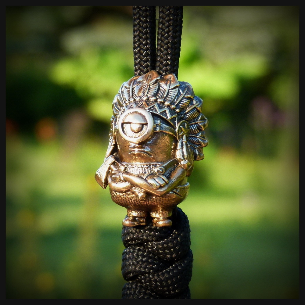 Темлячная бусина "ИндиПупс" для ножей , бронза