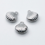 Подвеска Ракушка, цвет серебро (родий), размер 10*8,5 мм, цена за 1 шт