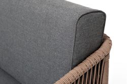 "Канны" лаунж-зона 4-местная из роупа со столом "Верона" (серый гранит), каркас алюминиевый коричневый, роуп коричневый