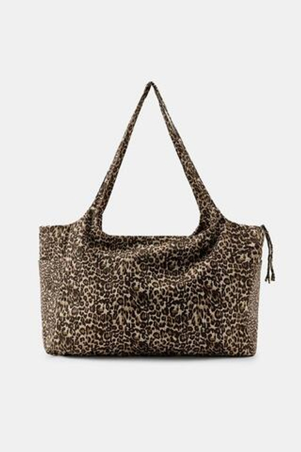 ZARA БОЛЬШАЯ ХЛОПКОВАЯ СУМКА С АНИМАЛИСТИЧЕСКИМ ПРИНТОМ, ЛЕОПАРДОВЫЙ