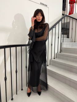 Платье с шифоновой накидкой