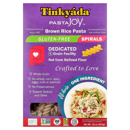 Tinkyada, паста из коричневого риса, спиральки, 454 г (16 унций)